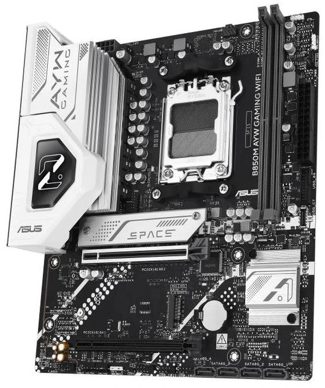 Alt view image 10 of 14 - ASUS B850M AYW GAMING WIFI AMD B850 micro-ATXmotherboard AM5, DDR5, PCle 5.0Ready, Wi-Fi 6,Realtek 2.5Gb Ethernet, HDMlrear USB 10Gbps Type-A, front USB5Gbps Type-c®, BlOS FlashBack, Aura Sync