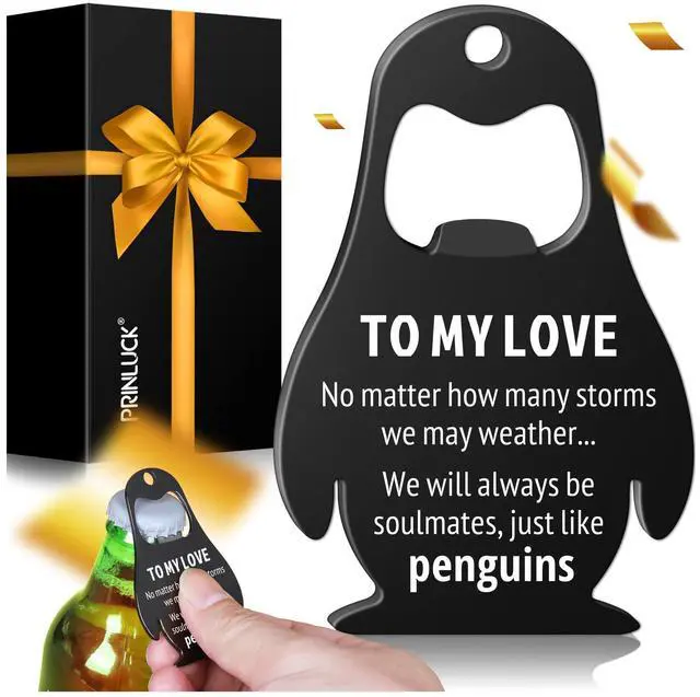 Main image of Dad Gifts for Fathers Day, Husband Valentines Day Gifts for Him, To My Love - Beer Bottle Opener, Kitchen Gadgets Gift for Husband from Wife, Penguin Valentines Decorations, Fathers Day Birthday Gift