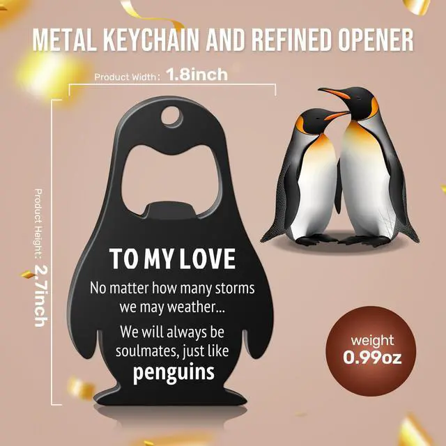 Alt view image 5 of 7 - Dad Gifts for Fathers Day, Husband Valentines Day Gifts for Him, To My Love - Beer Bottle Opener, Kitchen Gadgets Gift for Husband from Wife, Penguin Valentines Decorations, Fathers Day Birthday Gift