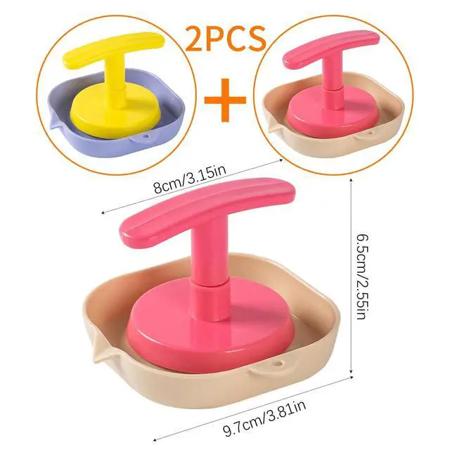 Alt view image 4 of 7 - 2 PCS Manual Garlic Grater, 2 in 1 Garlic Press and Dipping Sauce Plate, Portable Garlic Crusher with Handle, Multifunctional Fruits Vegetable Ginger Mincer Kitchen Tool (Yellow Pink)