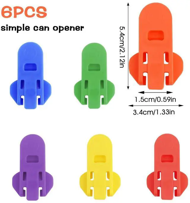 Alt view image 3 of 7 - 6 Pieces Manual Easy Can Opener, Soda Beer Can Opener Beverage Can Top Ring Opener Tool, Leakproof Soda Can Cover Can Openers for Pop, Coke, Beer, Soda, Aluminum Beverage