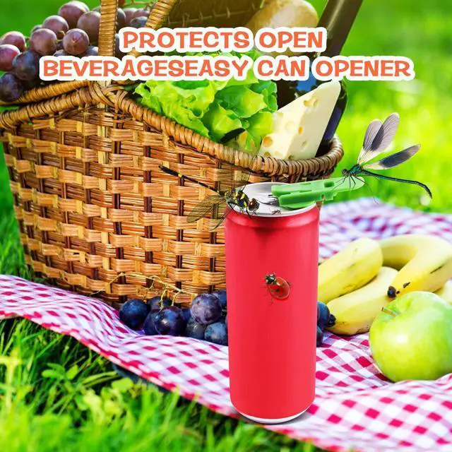 Alt view image 7 of 7 - 6 Pieces Manual Easy Can Opener, Soda Beer Can Opener Beverage Can Top Ring Opener Tool, Leakproof Soda Can Cover Can Openers for Pop, Coke, Beer, Soda, Aluminum Beverage