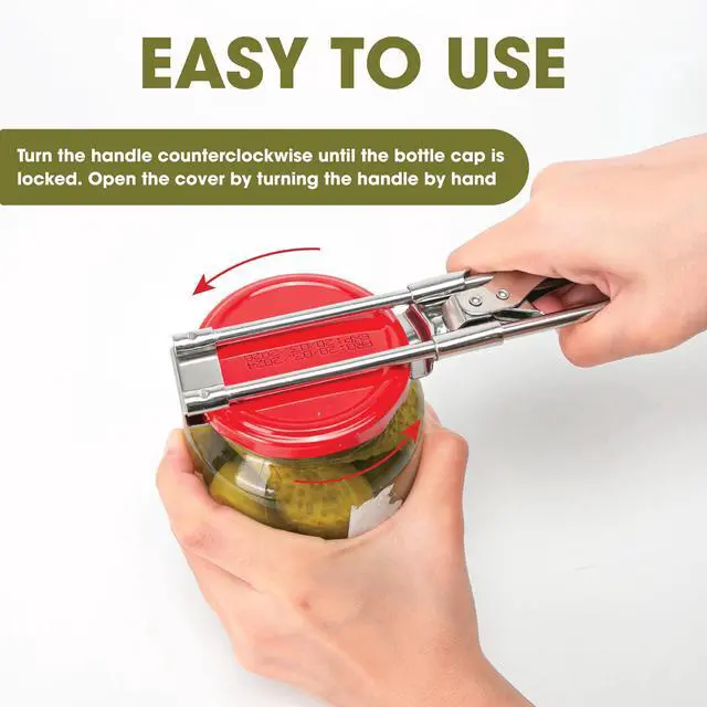 Alt view image 7 of 7 - Jar, Bottle, Can Lid Openers - Adjustable Multifunctional, Stainless Steel Manual Cap Grip Remover for Canning Top, A Kitchen Tool for Seniors, Weak Hands, Vintage Old School Life Hack Gadgets, White