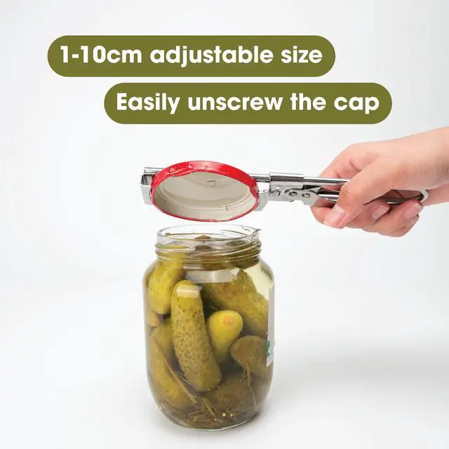 Alt view image 6 of 7 - Jar, Bottle, Can Lid Openers - Adjustable Multifunctional, Stainless Steel Manual Cap Grip Remover for Canning Top, A Kitchen Tool for Seniors, Weak Hands, Vintage Old School Life Hack Gadgets, White
