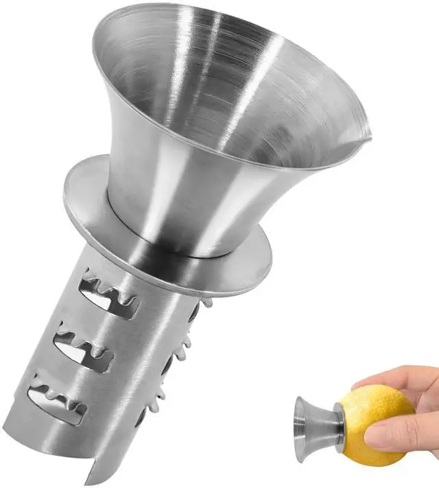 Main image of 1Pc 18/8 Stainless Steel Manual Lemon Juicer Squeezer, Easy Squeeze Small Hand Juicer and Reamer, Hand Citrus Juicer and Lemon Pourer, Screw Limes squeezer, Dishwasher Safe (1)