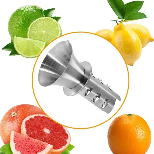 Alt view image 5 of 6 - 1Pc 18/8 Stainless Steel Manual Lemon Juicer Squeezer, Easy Squeeze Small Hand Juicer and Reamer, Hand Citrus Juicer and Lemon Pourer, Screw Limes squeezer, Dishwasher Safe (1)