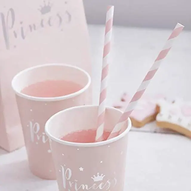 Alt view image 6 of 6 - Biodegradable Paper Straws, 100 Pack Pink for Party Supplies, Birthday, Wedding, Bridal/Baby Shower Decorations and Holiday Celebrations