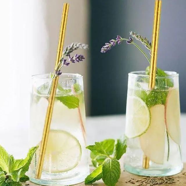 Alt view image 4 of 6 - Gold Straws Disposable Biodegradable Eco Drinking Paper Straws for Bachelorette Parties, Weddings Cocktails Decor, Stylish Party Cake Pop Sticks for Birthday Holiday Anniversary New Year x50