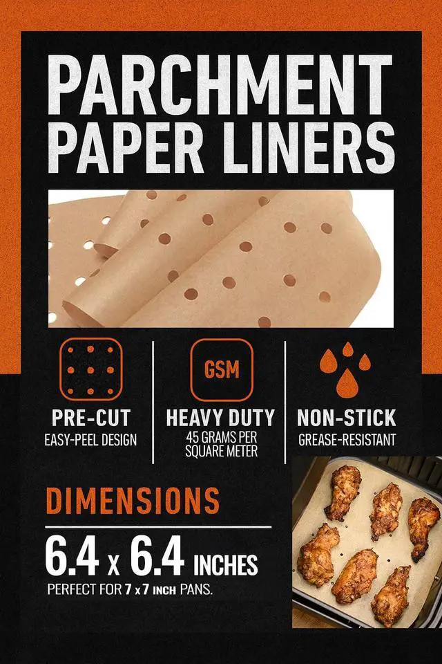 Alt view image 2 of 5 - Air Fryer Small Parchment Paper Sheets Compatible with Instant Pot, Ninja, Bella, Natural Unbleached Steaming Paper, Hamburger Patty Pre-Cut Liners, Heavy Duty and Non Stick