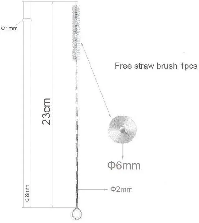 Alt view image 2 of 7 - 12 Piece 9 Inch Reusable Plastic Thick Drinking Straws BPA Free Mason Jar Straws Big Stripe (9inch Black)