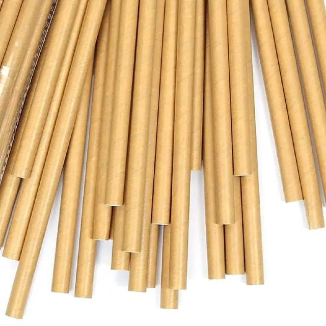 Alt view image 6 of 7 - 100 Pack Kraft Paper Straws Biodegradable co-Friendly Drinking Bulk for Party Supplies, Bridal/Baby Shower, Birthday, Mixed Drinks, Weddings, Restaurant, Food Service