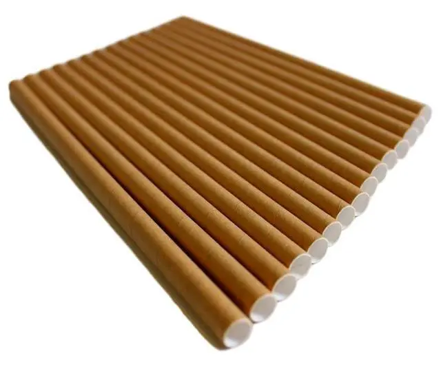 Alt view image 7 of 7 - 100 Pack Kraft Paper Straws Biodegradable co-Friendly Drinking Bulk for Party Supplies, Bridal/Baby Shower, Birthday, Mixed Drinks, Weddings, Restaurant, Food Service