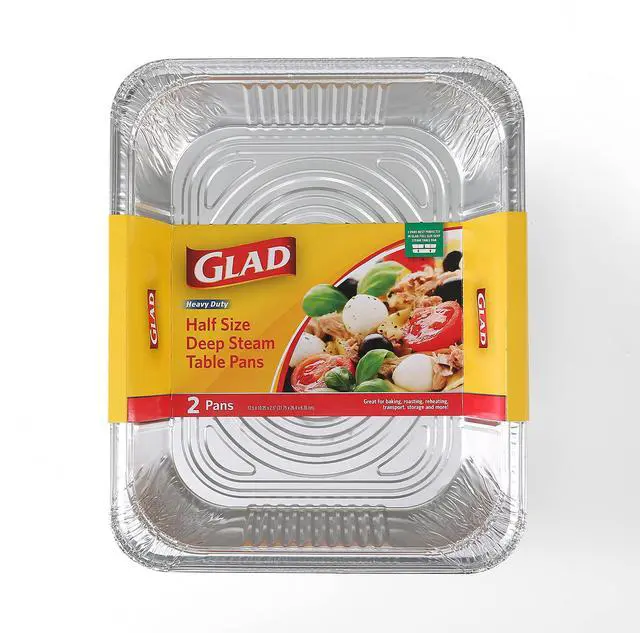 Alt view image 2 of 5 - Disposable Half Size Deep Steam Table Pans, 12.5 x 10.25 x 2.5", 2 Ct | Heavy-duty foil design, for steaming, baking, roasting, meal prep, catering, and freezer storage, daily