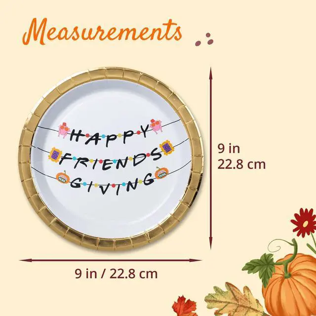 Alt view image 4 of 7 - Thanksgiving Paper Plates, 50-Count Disposable Friendsgiving Dinner Plates, Scalloped, Party Supplies, Sitcom Themed