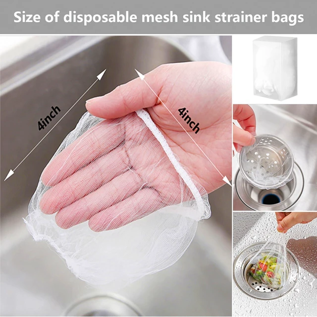 Alt view image 8 of 8 - 200 PCS Disposable Kitchen Sink Drain Strainer Mesh Bag and PP Extraction Box Fits Sink Strainer for Collecting Kitchen Food Waste Leftover Garbage