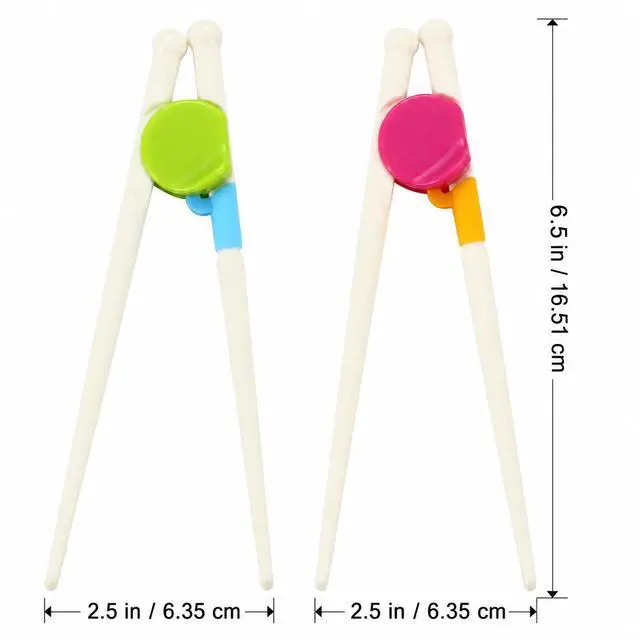 Alt view image 3 of 6 - 2 Pairs Kids Training Chopsticks, Reusable Dishwasher Safe | Children Learning Practice Chopsticks for Beginners Toddler, Develops Fine Motor Brain Skills