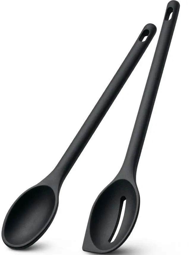 Main image of Pack of 2 Cooking Spoons, 600°F Heat Resistant Multifunction Spatula Spoon | Silicone Spoons with Solid & Slotted Spoon for Scooping, Mixing and Serving, Stirring, Scraping, BPA Free, Non-Stick