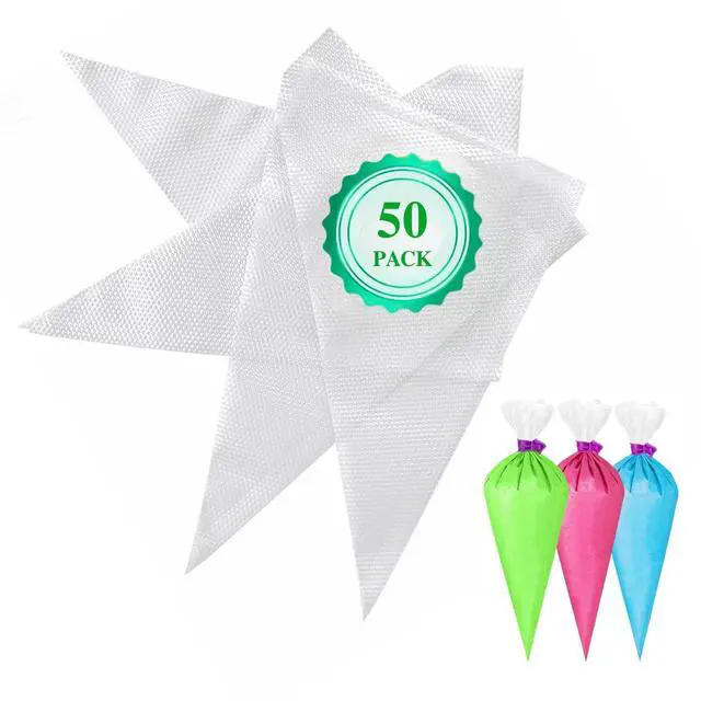 Main image of Piping Bags,50 Pieces Anti Burst Piping Bags, 12 Inches, Icing Piping Bags, Disposable Cake Decorating Bags, Non-Slip Pastry Bags-Ideal for Cakes,Cream Frosting and Cookie Decorating (50)