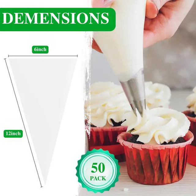 Alt view image 2 of 5 - Piping Bags,50 Pieces Anti Burst Piping Bags, 12 Inches, Icing Piping Bags, Disposable Cake Decorating Bags, Non-Slip Pastry Bags-Ideal for Cakes,Cream Frosting and Cookie Decorating (50)