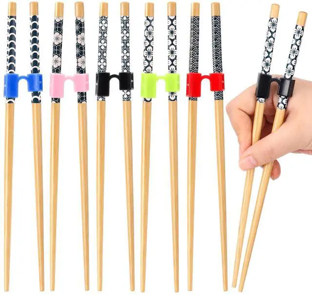 Main image of 5 Pairs Wooden Training Chopsticks, 8.86 Inch Wooden Learning Chopsticks, Reusable Chopstick Helpers for Adults Trainers Beginners Learners