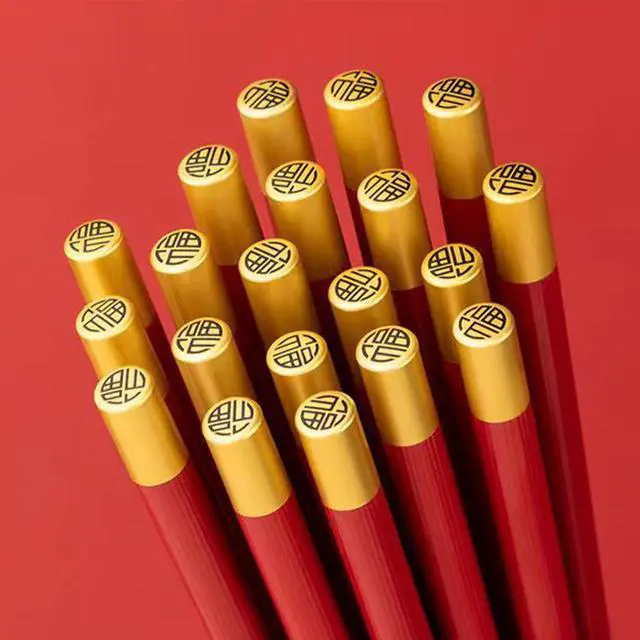 Alt view image 2 of 5 - 5 Pairs Red Fiberglass Chopsticks, Non-Slip Reusable, Dishwasher Safe | Food-Safe, Heat-Resistant, Matte Non-Slip Tips, Beginner-Friendly, Family Gift, Ideal for Sushi/Ramen/BBQ, Chinese & Japanese