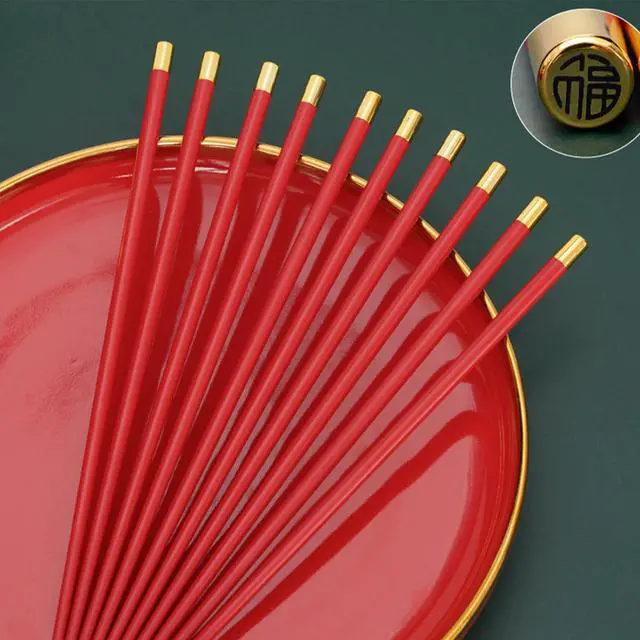 Alt view image 3 of 5 - 5 Pairs Red Fiberglass Chopsticks, Non-Slip Reusable, Dishwasher Safe | Food-Safe, Heat-Resistant, Matte Non-Slip Tips, Beginner-Friendly, Family Gift, Ideal for Sushi/Ramen/BBQ, Chinese & Japanese