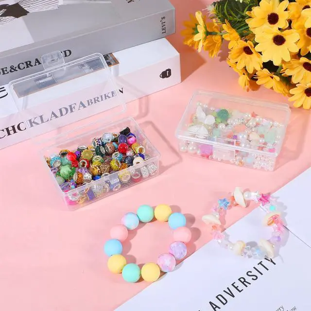 Alt view image 6 of 7 - 2PCS Small Plastic Storage Containers with Lids, Bead Storage Containers Rectangle Clear Plastic Box for Jewelry, Game Pieces and Crafts Items (3.86 X 2.68 X 1.30in)