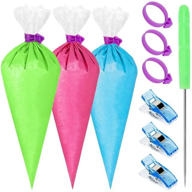 Main image of Piping Bags Set, Pastry Bags, Frosting Bags, Cake Decorating Bags | 100Pcs Pastry Bags, 12 Inch Bags Piping Bags Disposable with 3 Bag Ties, 3 Clips & 1 Scriber Needle