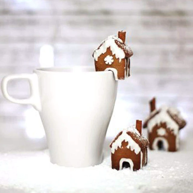 Alt view image 5 of 7 - 3 Pcs Stainless Steel Christmas Mini House Mold Gingerbread Cookie Cutters Set Cupcake Chocolate Easter Gingerbread House Kit (Small)