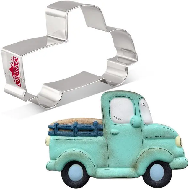 Main image of Vehicle Pick-up Truck Cookie Cutter - 4.5 x 2.9 inches - Stainless Steel