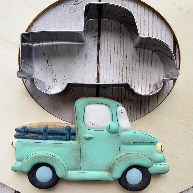 Alt view image 2 of 7 - Vehicle Pick-up Truck Cookie Cutter - 4.5 x 2.9 inches - Stainless Steel