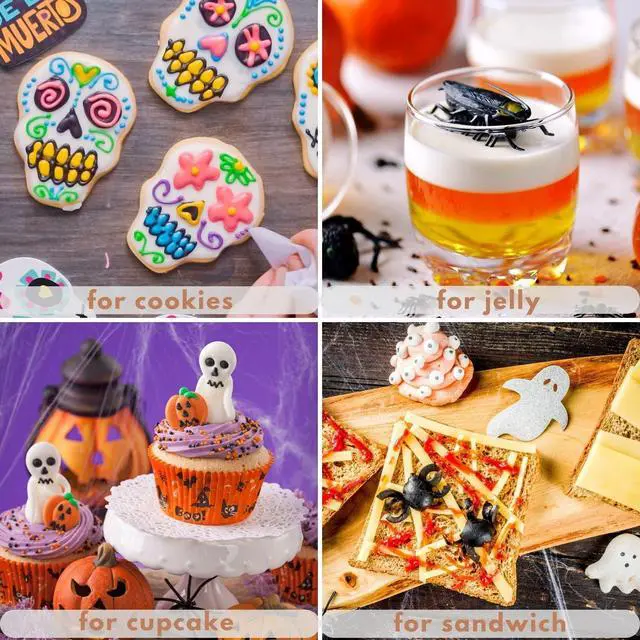 Alt view image 4 of 6 - 2 Pieces Halloween Skull Cookie Cutter Set - Stainless Steel | Stainless Steel Halloween Shape Cookie Cutters for Baking
