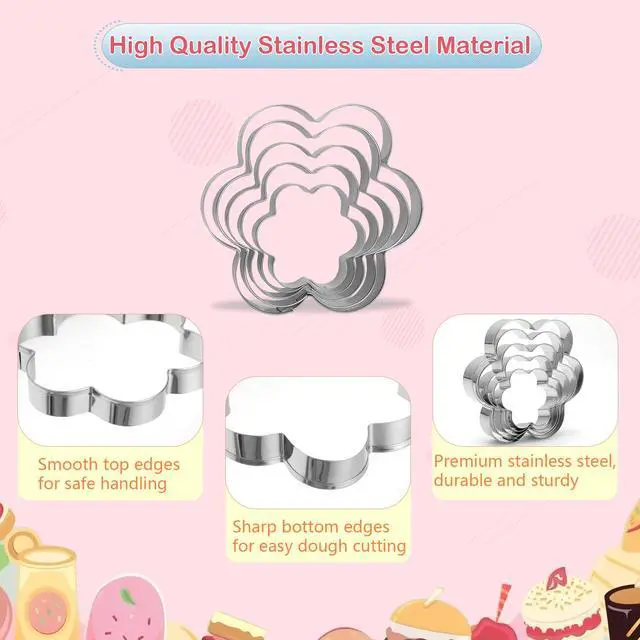 Alt view image 3 of 7 - 20 PCS shaped Cookie Cutters Set, Stainless Steel Star Heart Flower Circle Shaped Biscuit Cutter Molds Baking Molds for DIY Crafts Xmas Valentine's Day Holiday Party Homemade Treats Baking