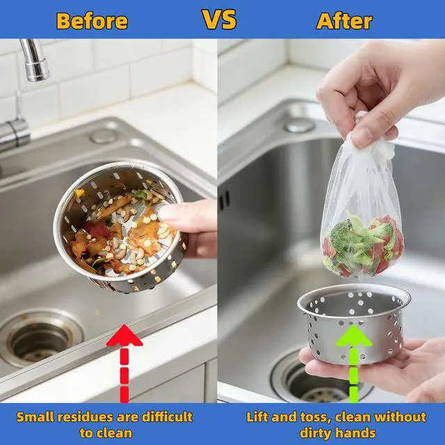 Alt view image 5 of 7 - 300PCS Disposable Drain Covers, Mesh Sink Strainer Bags for Kitchen | Ultra-Fine Mesh Catches Sourdough, Food Scraps, Coffee Grounds; Stretch Elastic fits Standard Sinks; Anti-Clog Drain Strainer