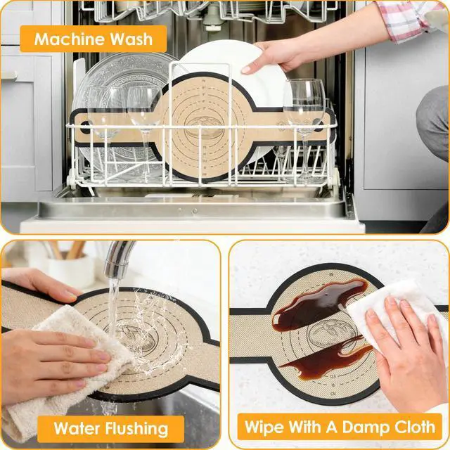 Alt view image 3 of 7 - Silicone Baking Mat For Dutch Oven,2 Pcs Sourdough Silicone Bread Sling | Round Non-Stick Bread Mat,Bread Silicone Baking Sling With Long Handles For Bread Oven