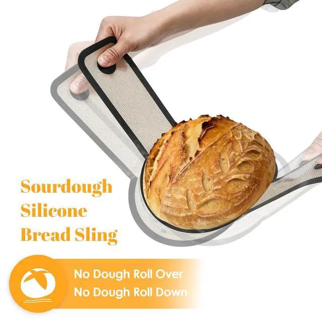 Alt view image 6 of 7 - Silicone Baking Mat For Dutch Oven,2 Pcs Sourdough Silicone Bread Sling | Round Non-Stick Bread Mat,Bread Silicone Baking Sling With Long Handles For Bread Oven