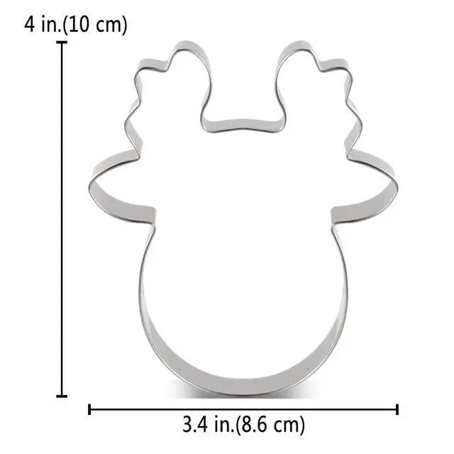 Alt view image 3 of 7 - Christmas Reindeer Face Cookie Cutter, 4, Premium Stainless Steel | Decent Size, Simple Classic Shape, Dishwasher Safe, Durable for Repeated Use
