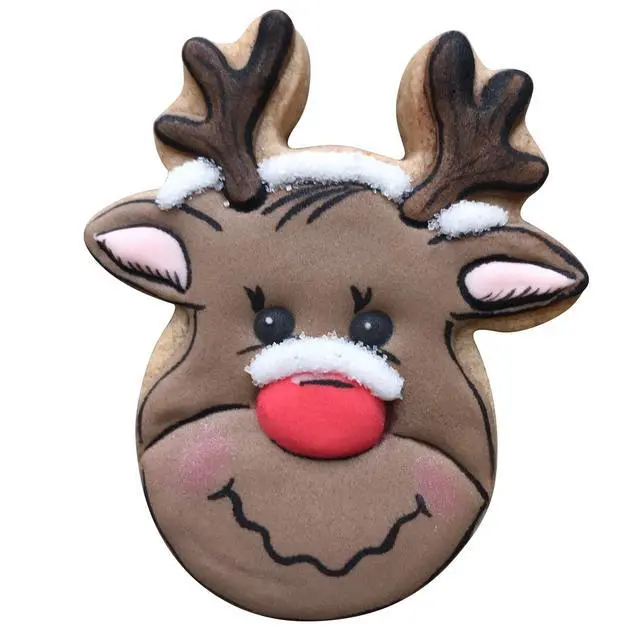 Alt view image 2 of 7 - Christmas Reindeer Face Cookie Cutter, 4, Premium Stainless Steel | Decent Size, Simple Classic Shape, Dishwasher Safe, Durable for Repeated Use