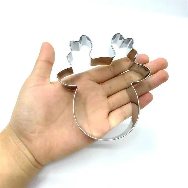 Alt view image 4 of 7 - Christmas Reindeer Face Cookie Cutter, 4, Premium Stainless Steel | Decent Size, Simple Classic Shape, Dishwasher Safe, Durable for Repeated Use