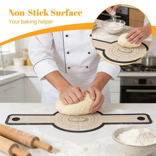 Alt view image 7 of 7 - Silicone Baking Mat For Dutch Oven,2 Pcs Sourdough Silicone Bread Sling | Round Non-Stick Bread Mat,Bread Silicone Baking Sling With Long Handles For Bread Oven
