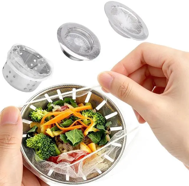 Main image of 300 Pcs Disposable Drain Covers, Fine Mesh Sourdough Drain Catcher, Mesh Sink Strainer Bags with Stretchable Elastic Opening, Ideal for Kitchen, Bathroom Sinks & Shower Drains