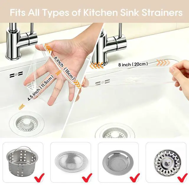 Alt view image 6 of 7 - 300 Pcs Disposable Drain Covers, Fine Mesh Sourdough Drain Catcher, Mesh Sink Strainer Bags with Stretchable Elastic Opening, Ideal for Kitchen, Bathroom Sinks & Shower Drains