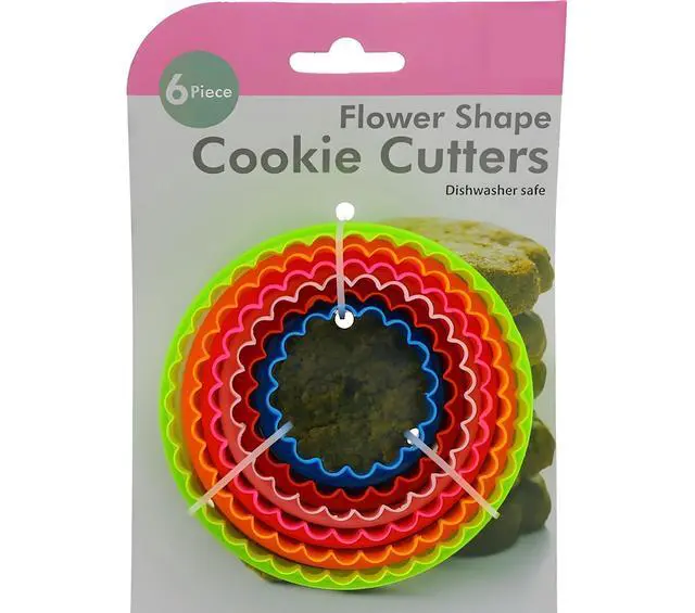 Alt view image 4 of 7 - Cookie Biscuit Cutter Set, 6-Pack Dual-Sided Round Plastic Cutters, Smooth & Ruffled Edges, Multi-Size Shapes for Cookies, Cake, Fruit & Vegetables