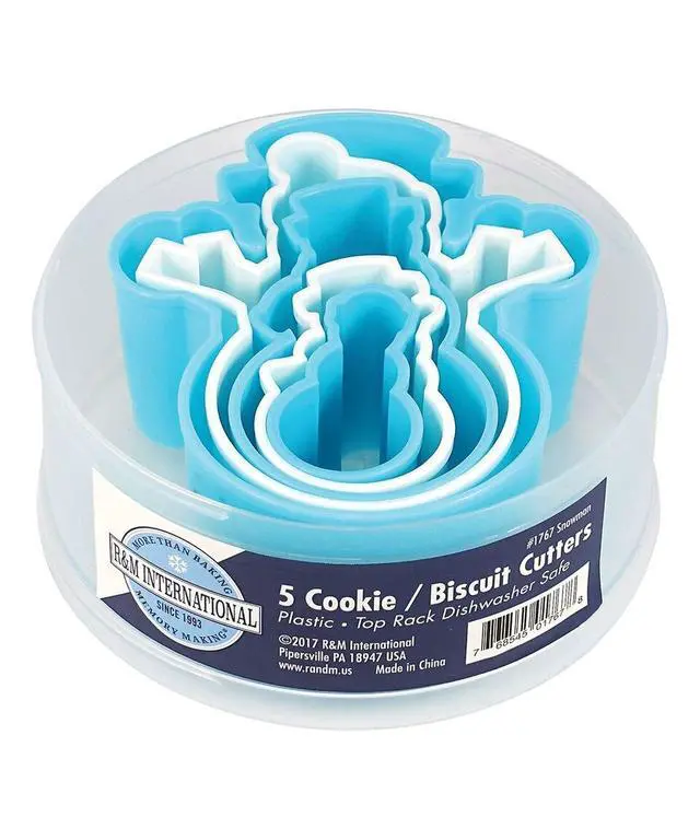 Alt view image 2 of 2 - Snowman Cookie and Biscuit Cutters, Assorted Sizes, Bright Colors, 5-Piece Set