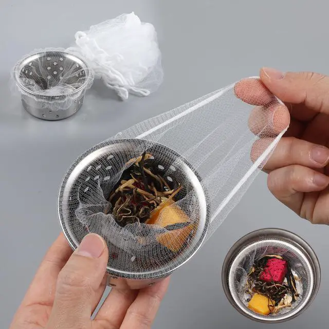 Alt view image 6 of 7 - 100 Pcs Disposable Kitchen Sink Strainer Bag, Sink Strainer Mesh Bag Kitchen Accessories for Collecting Food Waste Leftover Garbage Scalability Non-Clog