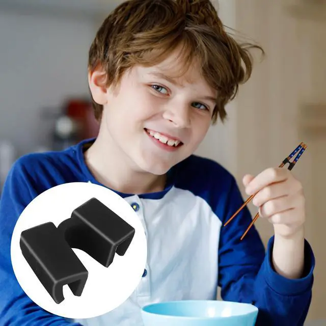 Alt view image 4 of 7 - 6 Pairs Reusable Chopsticks Helper, Training Chopsticks For Adults Training Chopstick Hinges Connector,Non-Slip And Portable Practice Chopsticks For Beginners Kids (Black)