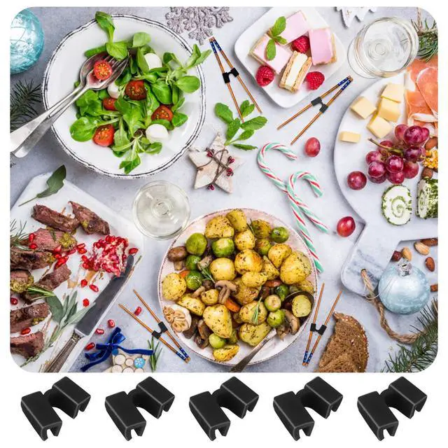 Alt view image 6 of 7 - 6 Pairs Reusable Chopsticks Helper, Training Chopsticks For Adults Training Chopstick Hinges Connector,Non-Slip And Portable Practice Chopsticks For Beginners Kids (Black)