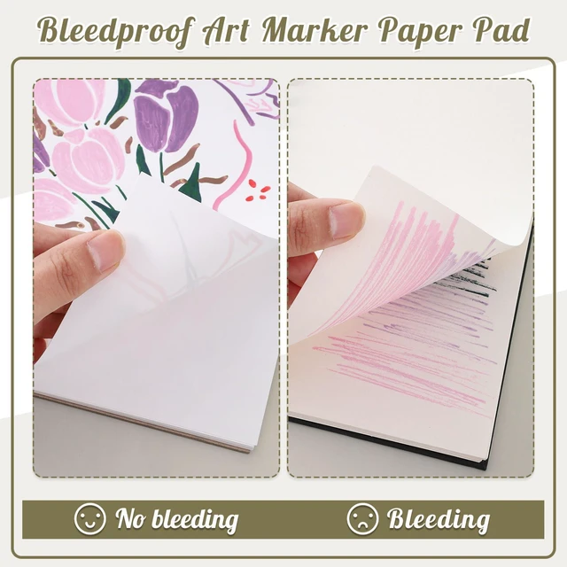 Alt view image 4 of 7 - A4 Marker Paper Pad 40 Sheets, 8.3×11.7 Inch Bleedproof Art Sketch Pad, 73lb/120gsm Drawing Paper Spiral Sketch Book, Painting Coloring Alcohol Marker Paper for Beginners, Artists, Gift