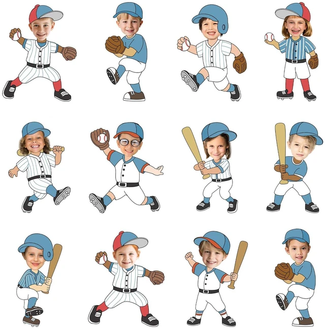 Main image of OBUSATT 60 Pcs Baseball Player Theme Cutouts Baseball Bulletin Board Decoration Sports Paper Cut-Outs Classroom Decor for Boy Girl Back to School Classroom DIY Craft Photo School Wall Supplies