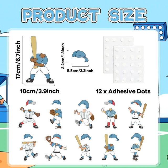 Alt view image 2 of 7 - OBUSATT 60 Pcs Baseball Player Theme Cutouts Baseball Bulletin Board Decoration Sports Paper Cut-Outs Classroom Decor for Boy Girl Back to School Classroom DIY Craft Photo School Wall Supplies
